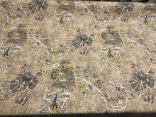  Waverly Mapped Out / SD Graphite Paris Fabric by the yard