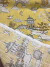 Xanadu Modern Chinoiserie Toile Lemon Drop Yellow Home Accent Fabric by the yard