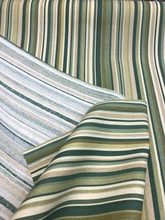 Home Essentials Decor Fabric 45'' Glee Patina Green Stripes by the yard