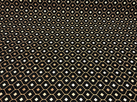 Black Gold Diamond Chenille Fabric