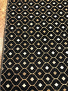 Black Gold Mini Diamond Chenille upholstery Fabric by the yard