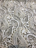 Fcalgura Paisley Floral Linen Fabric By the Yard