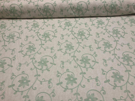 Everett Spa Blue Floral Embroidered Fabric By The Yard