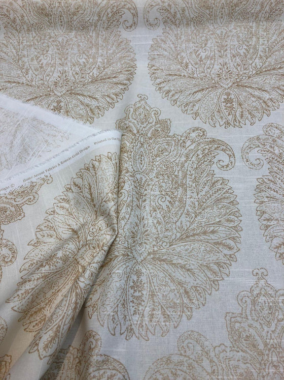 Home Accent Floral Damask Vashti Champagne Chintz Fabric By The Yard