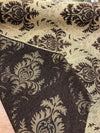 Sabrina Dark Brown Damask Fabric Chenille upholstery Fabric by the yard sofa