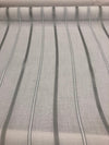 P Kaufmann Glacier White Linen Look Sheer Iznik Stripe 118'' Fabric By The Yard