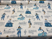  P/Kaufmann Belle of the Ball Linen Persian Blue Cat Fabric by the Yard