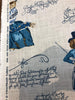 P/Kaufmann Belle of the Ball Linen Persian Blue Cat Fabric by the Yard