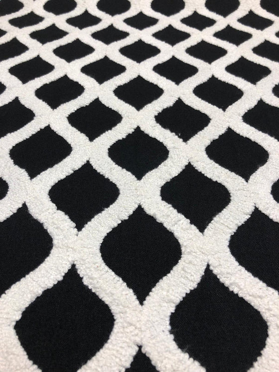 Valiant Time Black Embroidered Modern Rope Fabric Sold by the yard