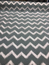 Ameril Symetric Spa Blue Chevron Embroidered Drapery Fabric by the yard