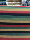 Fabricut Green Yellow Black Red Stripe Cotton Medium Fabric By The Yard