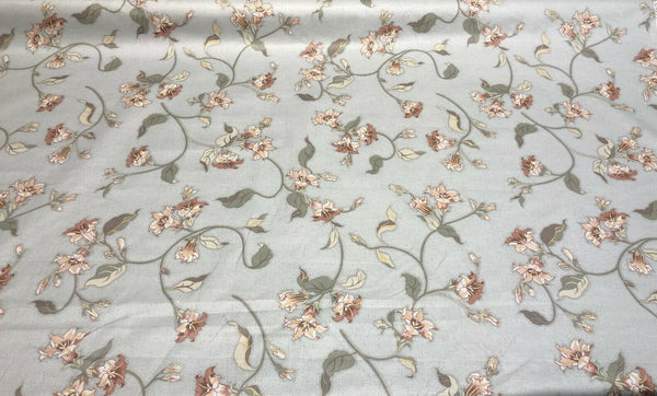 Maroon Floral Chintz Moving Editions Vintage Fabric By The Yard