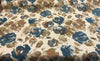 Water Floral Teal Gold Tapestry Upholstery Fabric by the yard