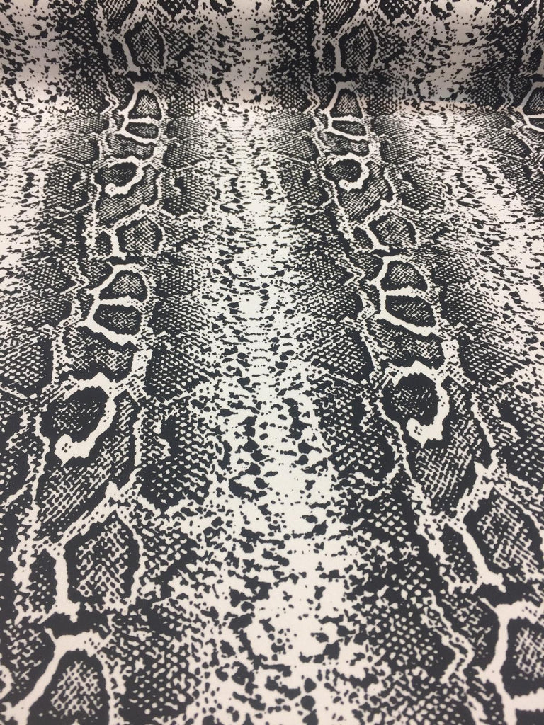 Black White Snake Skin Design Cotton stretch fabric by the yard ...