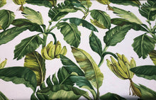  Jamaica Green White Banana Leaves Cotton Drapery Upholstery Fabric by the yard
