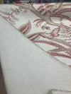 Beige Salmon Butterfly Trees Toile B Fabric by the yard
