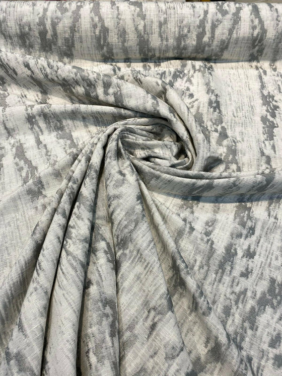 Baylis Rain Silver Jacquard Designer Fabric By The Yard