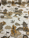 Xanadu Modern Toile Alabaster Home Accent Fabric by the yard