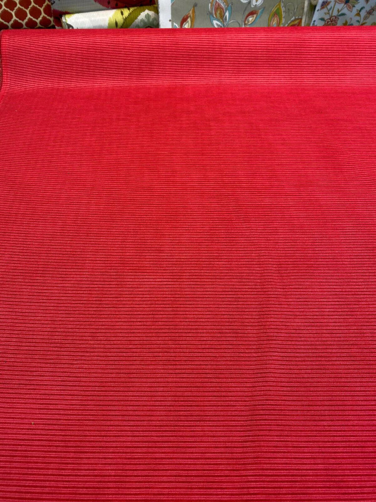 Bryant Outdoor Red Verticality Ticking Stripes Fabric By the yard