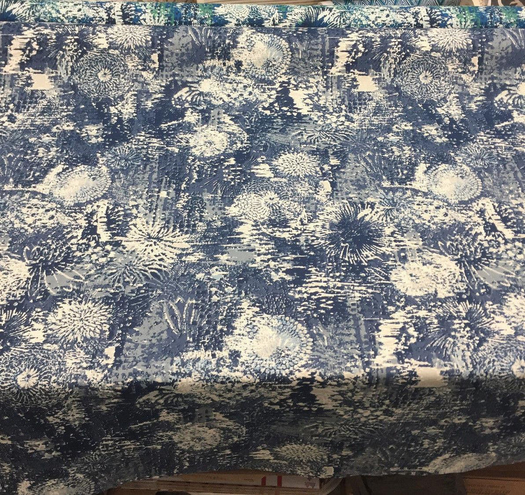 Fezara Indigo  100% cotton Drapery upholstery Fabric  by Robert Allen