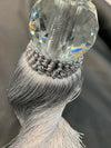 close up of Silver Crystal tassel tieback