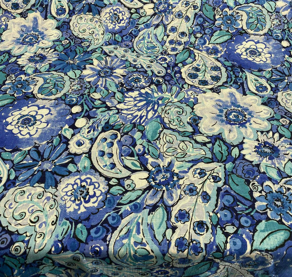 Dena Home Waverly Floral Sweet Summer Blueberry Blue Fabric By the Yard