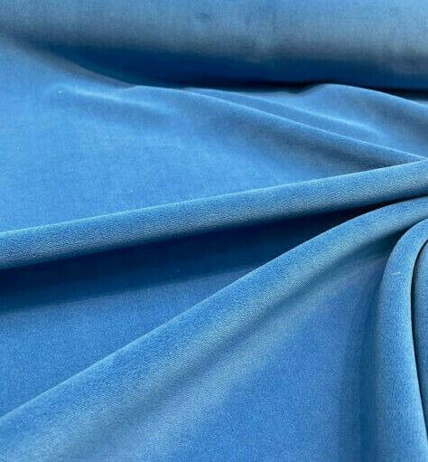 Crescent Velour Sapphire Blue Velvet IFR 20 oz Fabric by the yard