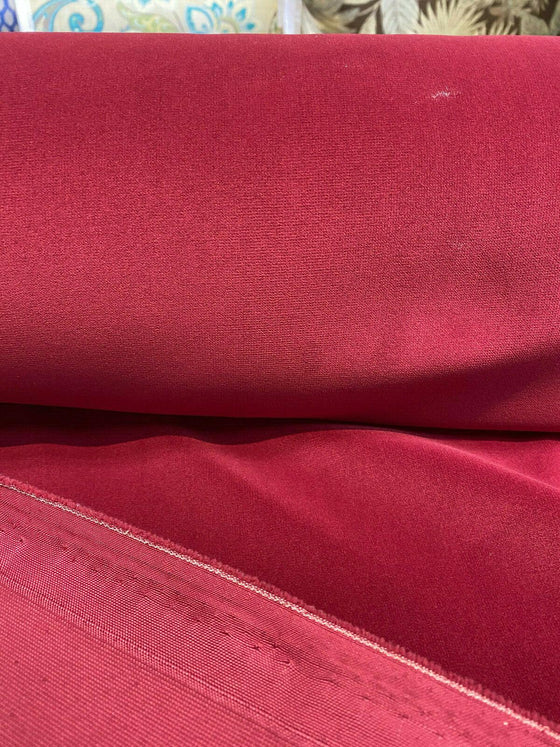 Charisma Velvet Velour Claret Red IFR 25 oz Drapery Fabric by the yard