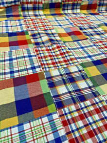  Patchwork Nantucket Plaid Red Blue Green Covington Fabric by the yard