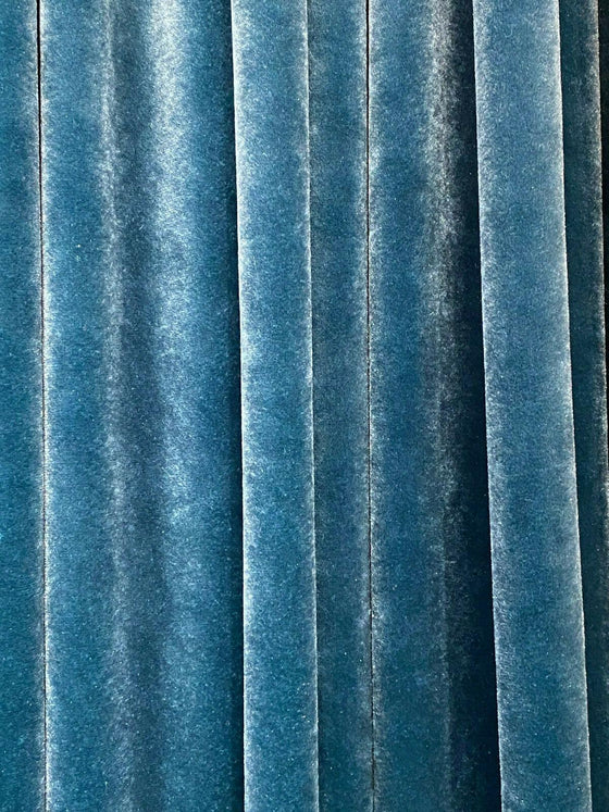 Exclusive Velveteen Teal Turquoise Drapery Upholstery Fabric by the yard