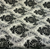 Grenada Damask Black Silver Upholstery Fabric By The Yard