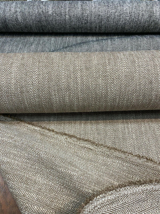P Kaufmann Prescott Wheat Herringbone Chenille Upholstery Fabric by the yard