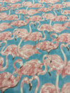 Waverly Flamingo Beach Social Tropics Blue Fabric By the Yard