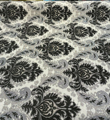  Grenada Damask Charcoal Silver Upholstery Fabric By The Yard