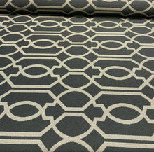  Chenille Upholstery Crete Graphite Geometric Fabric By The Yard