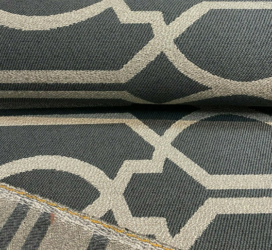 Chenille Upholstery Crete Graphite Geometric Fabric By The Yard