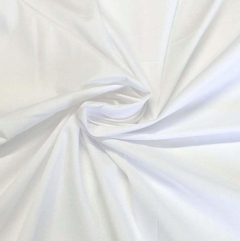 100% Cotton Fabric by The Yard - Solid White Fabric Material for Sewin
