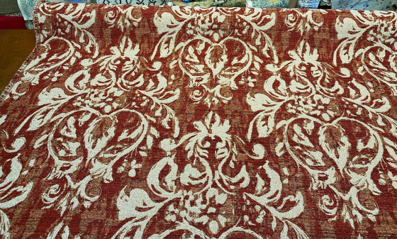 Mill Creek Moldavia Ruby Red Chenille Tapestry Upholstery Fabric by the yard
