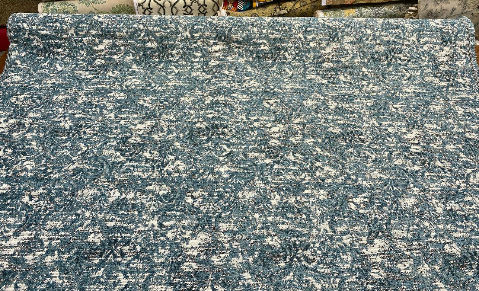 Mill Creek Beecher Aqua Teal Chenille Upholstery Fabric by the