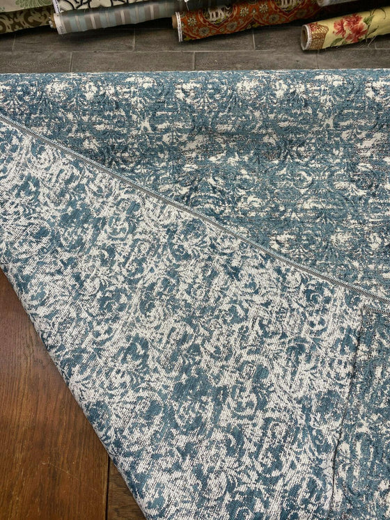 Mill Creek Beecher Aqua Teal Chenille Upholstery Fabric by the yard