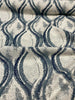 Blue Chenille Off The Rails Trellis Mill Creek Fabric by the yard
