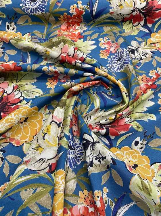 Outdoor Mill Creek Blue Swavelle Floral Fabric by the yard – Affordable ...