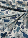 Swavelle Party Animal Cats Dogs Jacquard Atlantic Blue Fabric By the yard