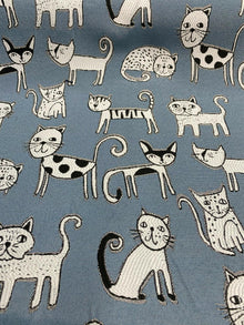  Swavelle Cool Cat Denim Blue Jacquard Fabric By the yard