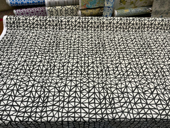 Waverly Genevieve Gorder Lattice Lace Inked Black Cotton Fabric By the Yard