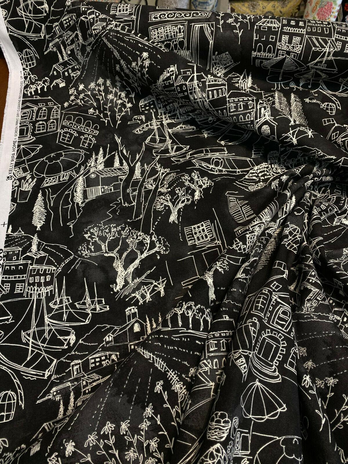 Kelly Ripa Toile Waverly Home Daily Sketch Toile Black White Fabric –  Affordable Home Fabrics