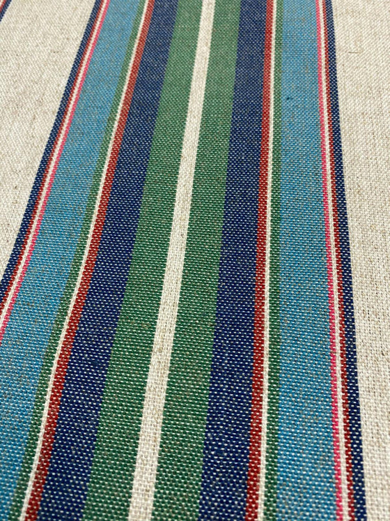 PK Lifestyle Yucatan Stripe Linen Cancun Green Blue Fabric By the Yard