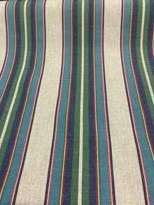  PK Lifestyle Yucatan Stripe Linen Cancun Green Blue Fabric By the Yard