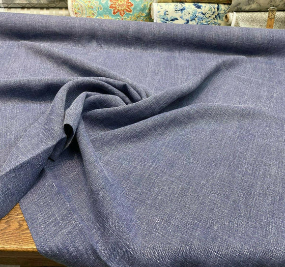 Blue Belgian Linen Fabric