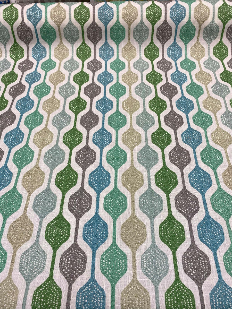 Waverly Handywork Embroidered Blue Green Fabric – Affordable Home Fabrics